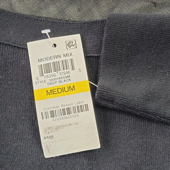 NWT INC International Concept Black boat neck sweater top with mesh detail M - Picture 9 of 11